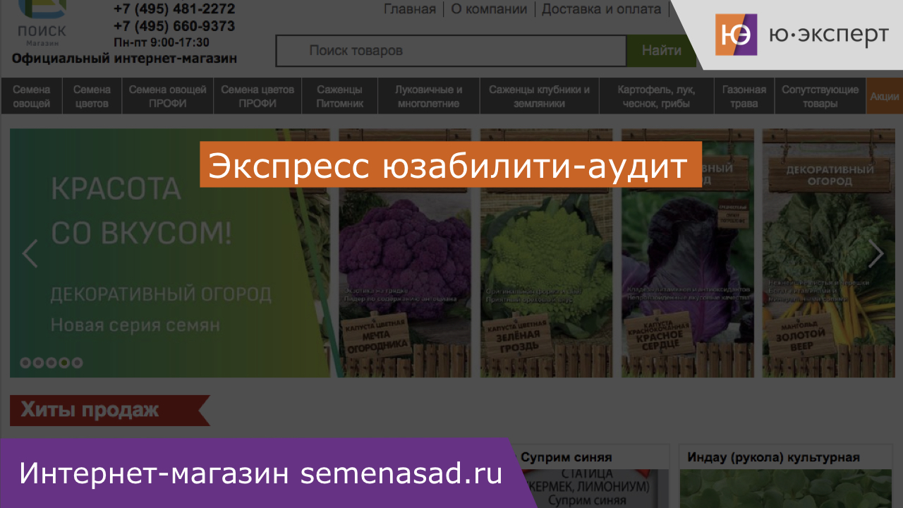 Юзабилити-аудит интернет-магазина semenasad.ru
